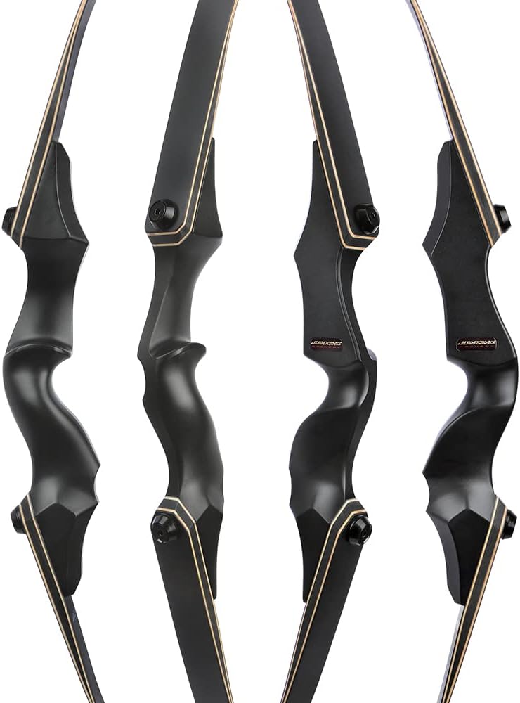 60 Inch Archery Takedown Recurve Bow F171A for Adults/Youth 30-60Lbs American Hunting Bow Magnesium Alloy Metal  Right Handed
