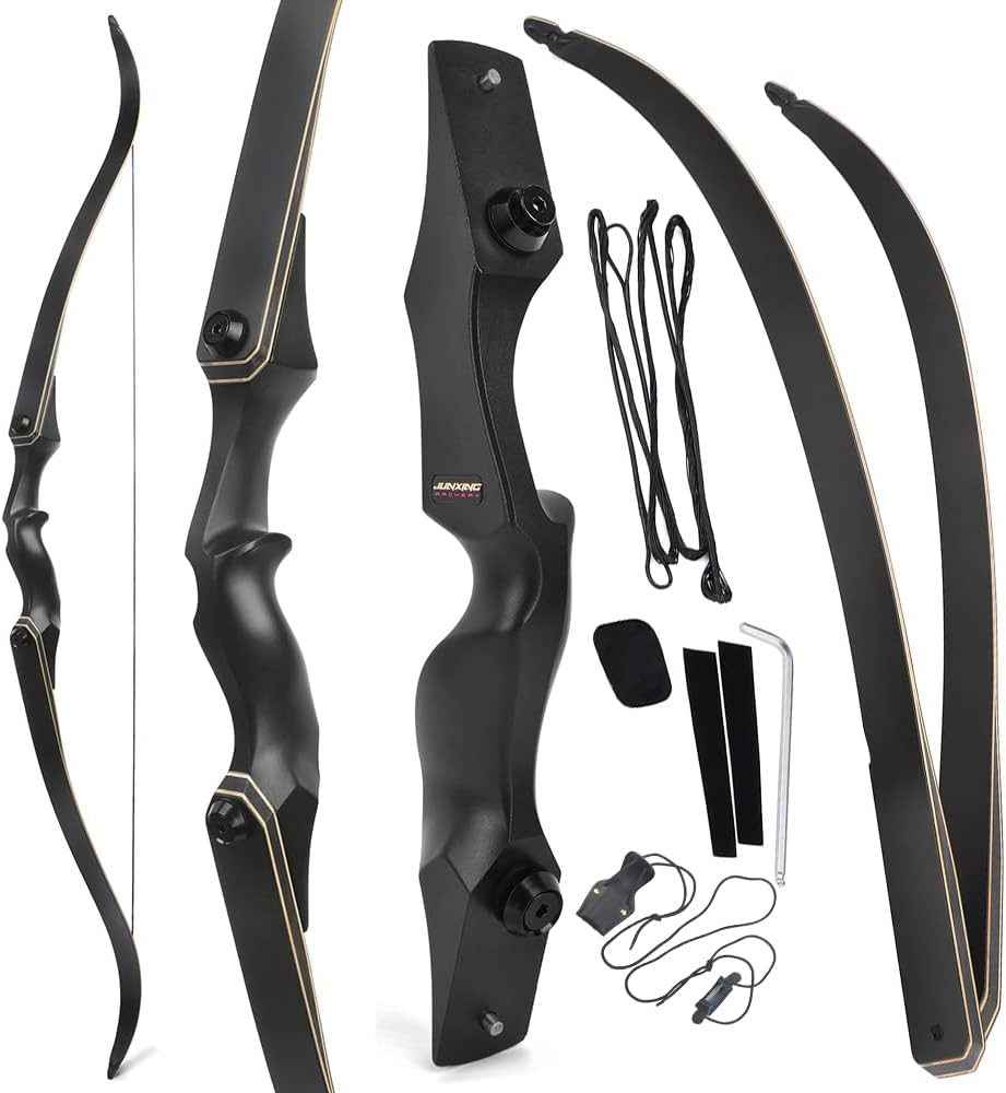 60 Inch Archery Takedown Recurve Bow F171A for Adults/Youth 30-60Lbs American Hunting Bow Magnesium Alloy Metal  Right Handed