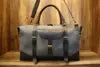 Large Capacity Waxed Canvas Duffel Bag for Travel Wear-Resistant Water Proof Luggage Duffel Bag Genuine Leather