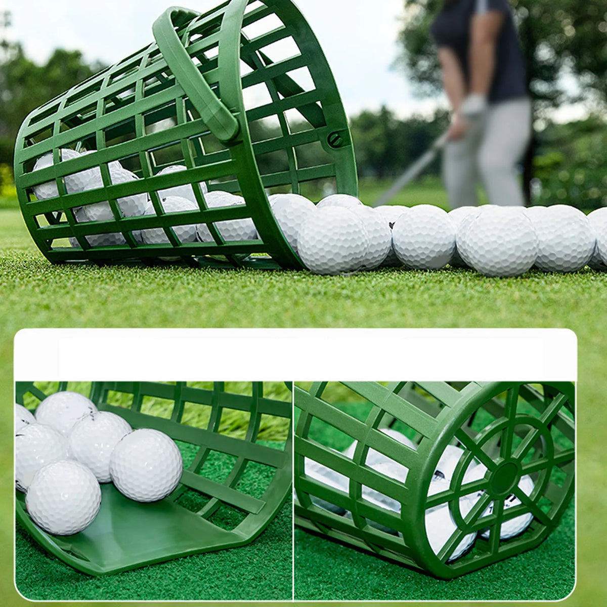 Golf Ball Basket Ball Bucket Stable Carry Bucket Anti Rolling Practical with Handle for Practice Course Driving Range Court