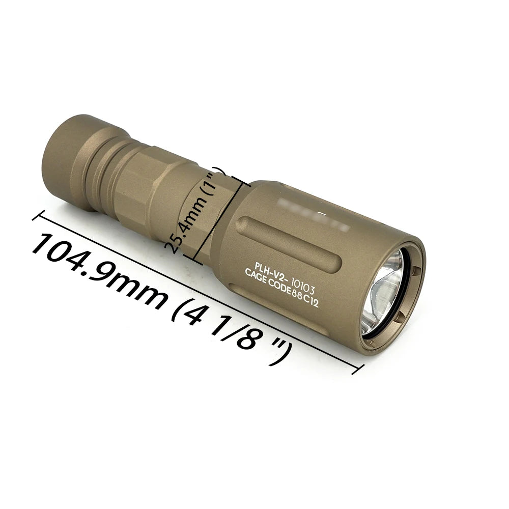 Tactical PLHv2 LED Flashlight 1350 Lumens High Output White Light CNC Aluminum Scout Outdoor Hunting Flashlight Long Short Versi