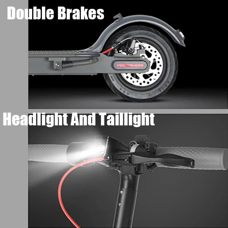 1/2Pcs 350W Electric Scooter For Adult & Teen, 30km Max Range, 30km/h Max Speed, APP Control, E Brake + Disc Brake, LED Light