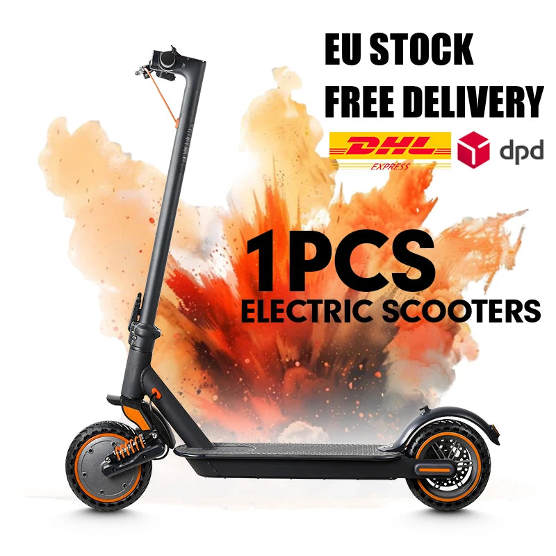 1/2Pcs 350W Electric Scooter For Adult & Teen, 30km Max Range, 30km/h Max Speed, APP Control, E Brake + Disc Brake, LED Light