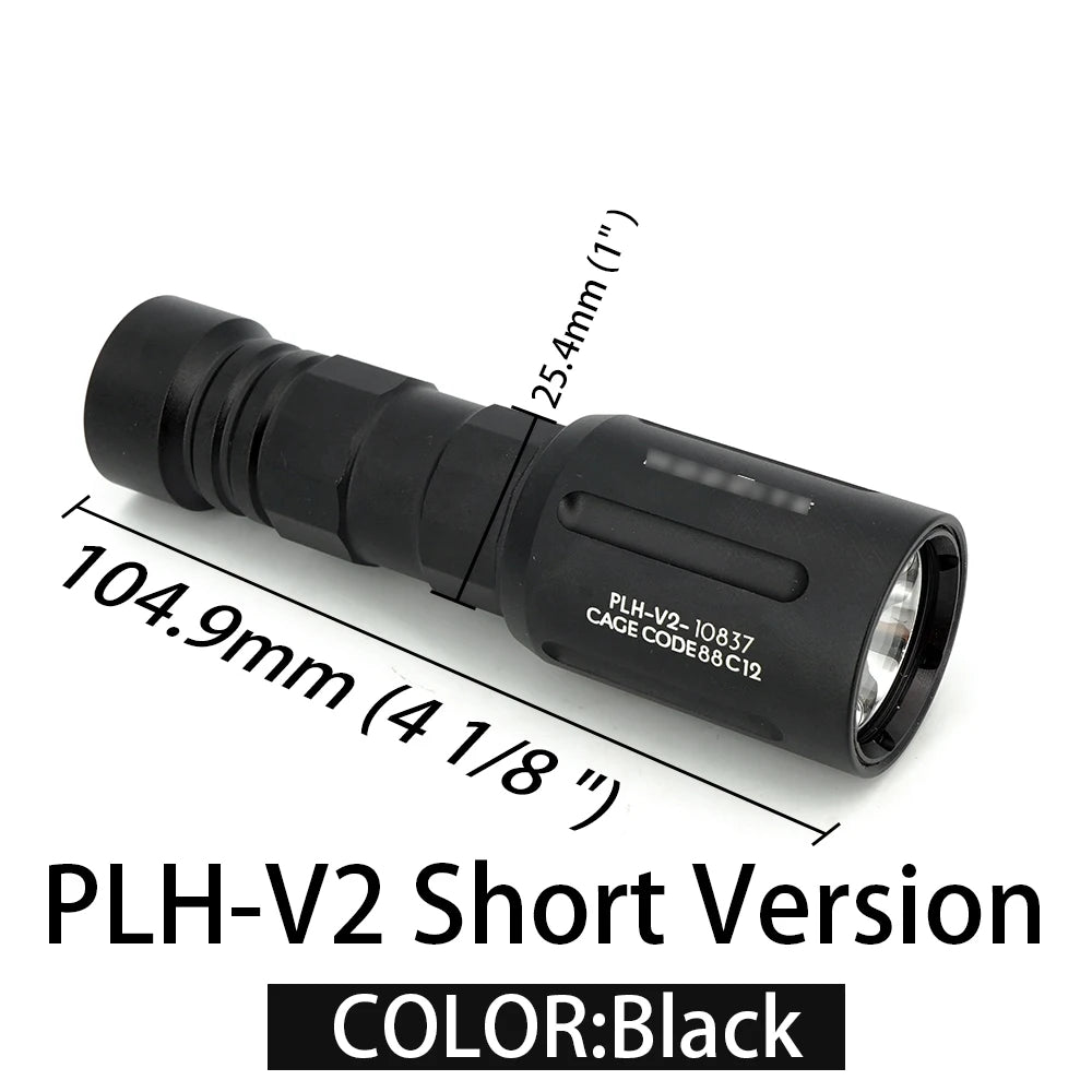 Tactical PLHv2 LED Flashlight 1350 Lumens High Output White Light CNC Aluminum Scout Outdoor Hunting Flashlight Long Short Versi