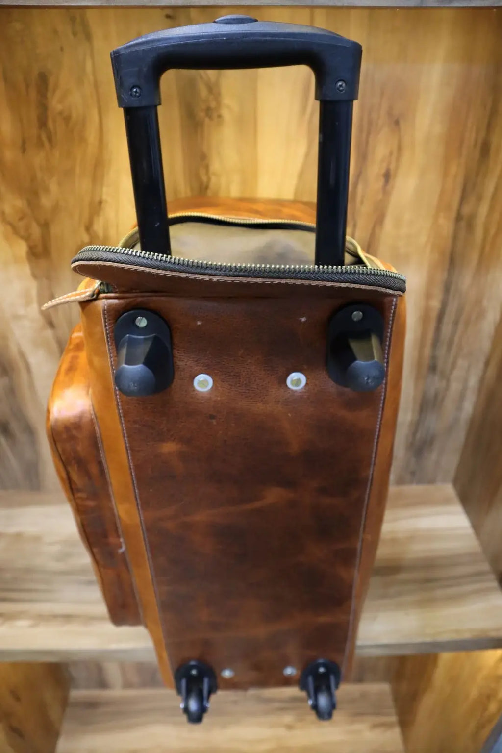Real Leather Travel Luggage Bag Genuine Cow Leather Travel Bag With Wheels Vintage Design Durable Suitcase Duffle