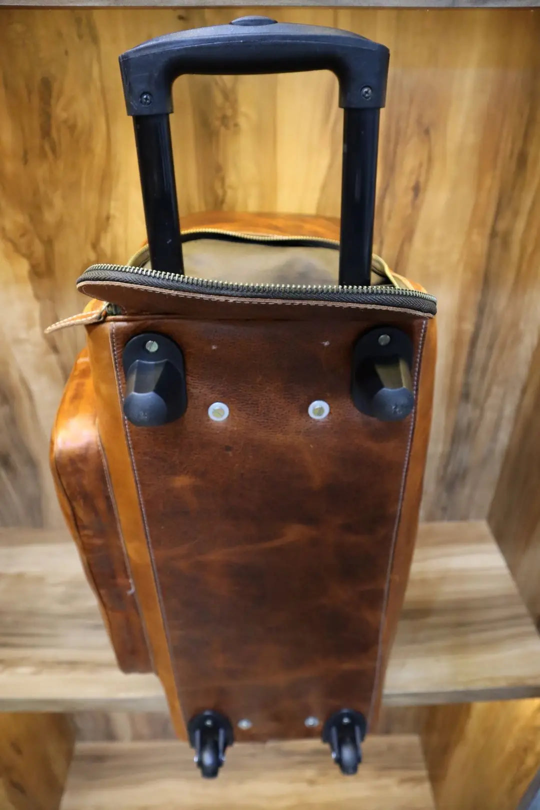 Real Leather Travel Luggage Bag Genuine Cow Leather Travel Bag With Wheels Vintage Design Durable Suitcase Duffle