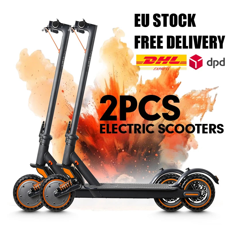 1/2Pcs 350W Electric Scooter For Adult & Teen, 30km Max Range, 30km/h Max Speed, APP Control, E Brake + Disc Brake, LED Light