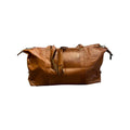Vintage Real Goat Leather Travel Luggage Duffle Bag Stylish Weekender Duffel Bag with Zipper Closure