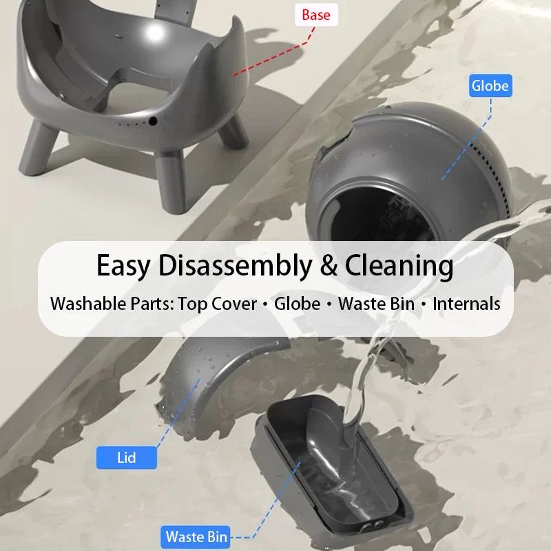 Wholesale Manufacturer's 50L Roller Cat Litter Box with Health Monitoring App Feature Including Accessories