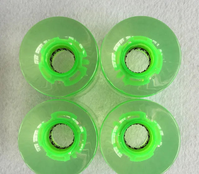 4 Pieces 78A 60*45mm LED Flash Longboard Wheel DanceBoard Transparent Skateboard Wheel PU Double Rocker Flashing Wheel