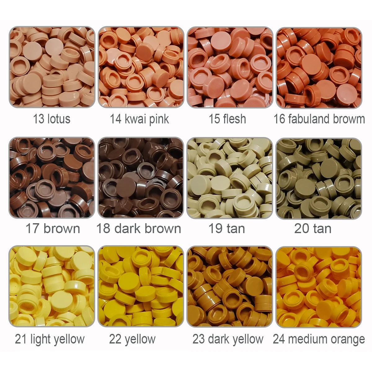 1kg Flat Tile 1x1 98138 Round Building Blocks Plastic MOC Bricks Parts Pixel Art DIY, Compatible DIY pixel Art Blocks