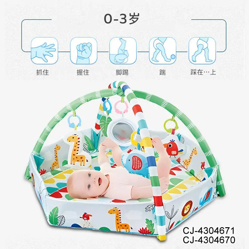 Baby Hexagonal Ball Pool Game Mat Ocean Ball Pillow Set Multi-functional Baby Fitness Frame
