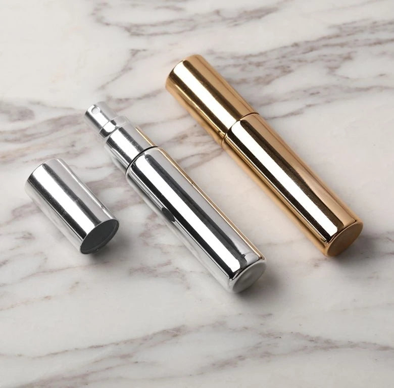 Hot Sale Cosmetic Packing 5ml 10 ml 15ml Tubular Glass Sample Tester Vials Gold Glass Vial Vintage Perfume Bottles