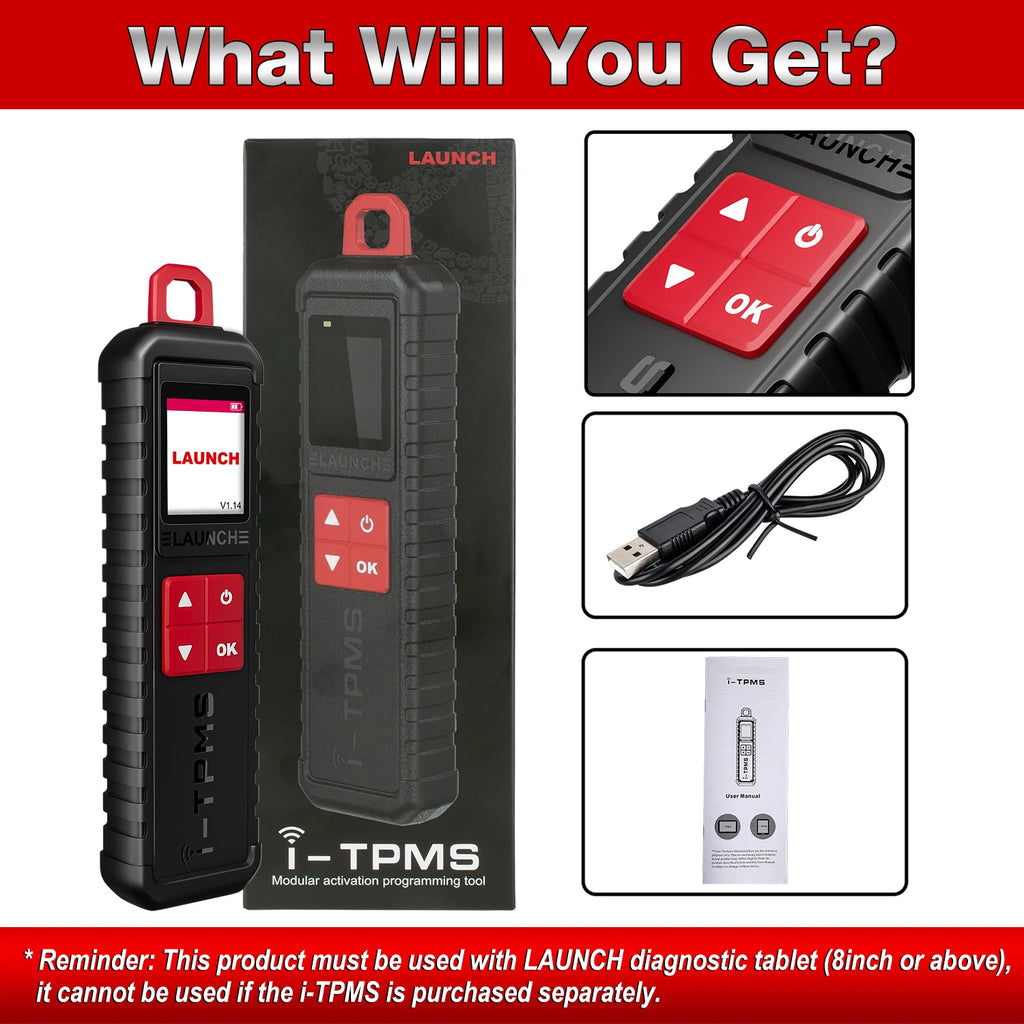 USA EU Warehouse LAUNCH I-TPMS Tire Pressure Monitor System Service Tool Work with X-431 Scanner