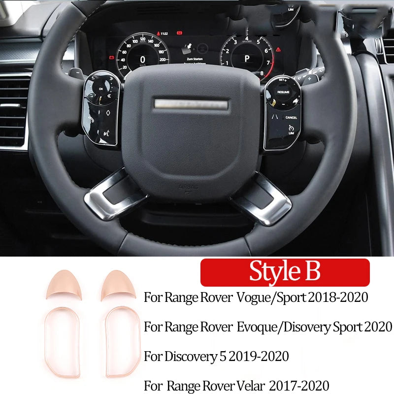 For Land Rover Range Rover Sport Voque Evoque Velar Steering Wheel Button Decorative Frame For Discovery 5/Sport