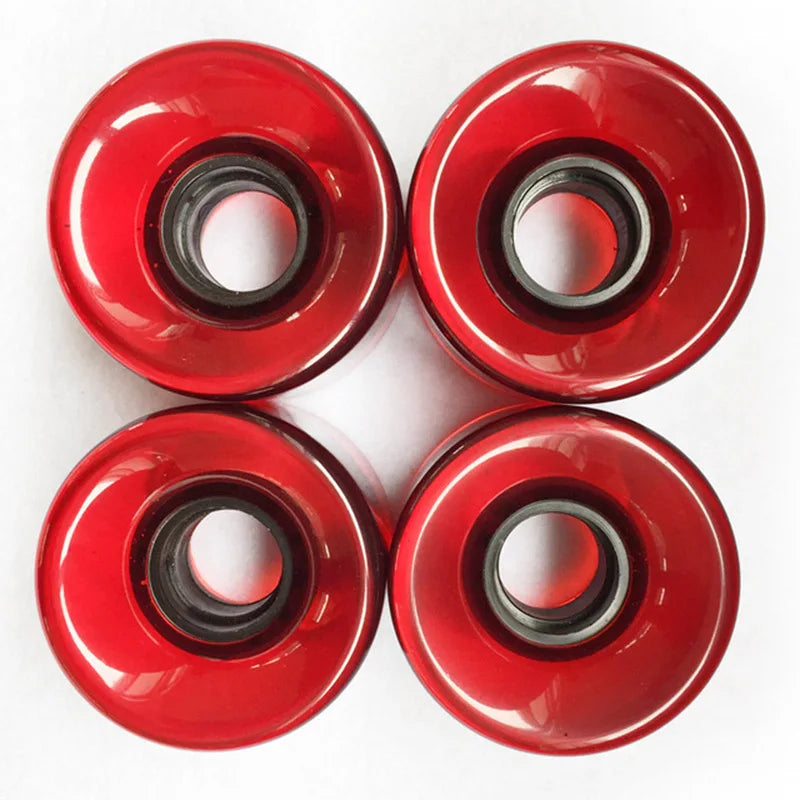 4 Pieces 78A 60*45mm LED Flash Longboard Wheel DanceBoard Transparent Skateboard Wheel PU Double Rocker Flashing Wheel
