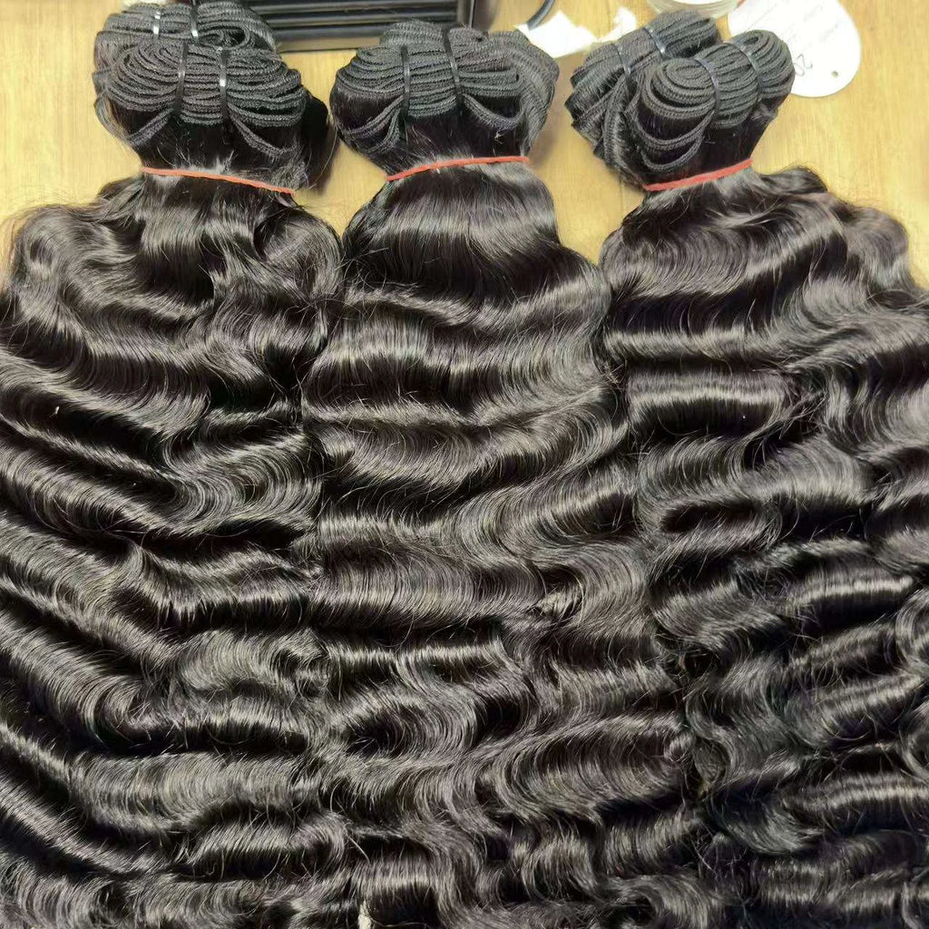 Wholesale Raw Wavy Human Hair Bundles Cuticle Aligned Body Wave Hair Double Weft Indian Curly Raw Human Hair