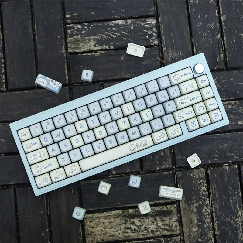 145 Keys MOA Profile Cat Keyboard Keycaps PBT Sublimation for 61/67/84/87 Mx Mechanical Keyboard