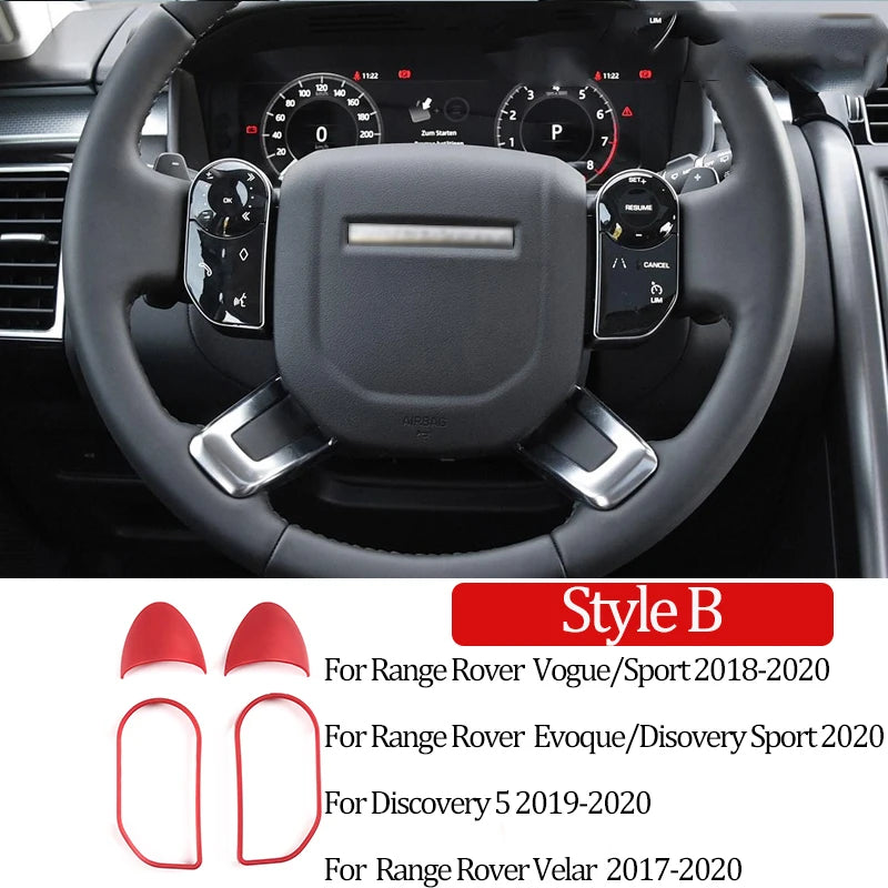 For Land Rover Range Rover Sport Voque Evoque Velar Steering Wheel Button Decorative Frame For Discovery 5/Sport