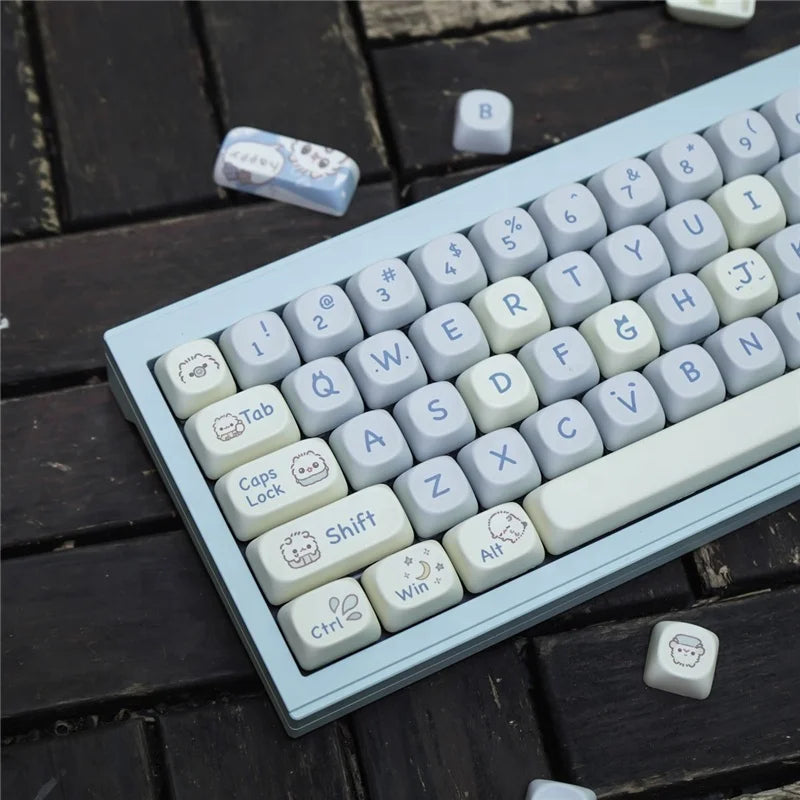 145 Keys MOA Profile Cat Keyboard Keycaps PBT Sublimation for 61/67/84/87 Mx Mechanical Keyboard