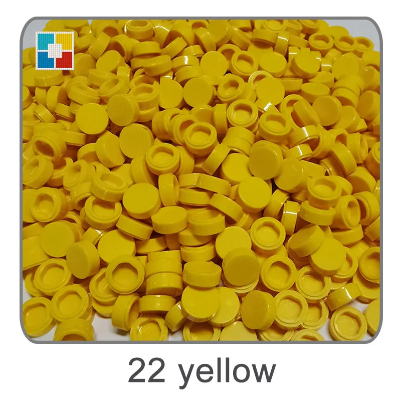 1kg Flat Tile 1x1 98138 Round Building Blocks Plastic MOC Bricks Parts Pixel Art DIY, Compatible DIY pixel Art Blocks