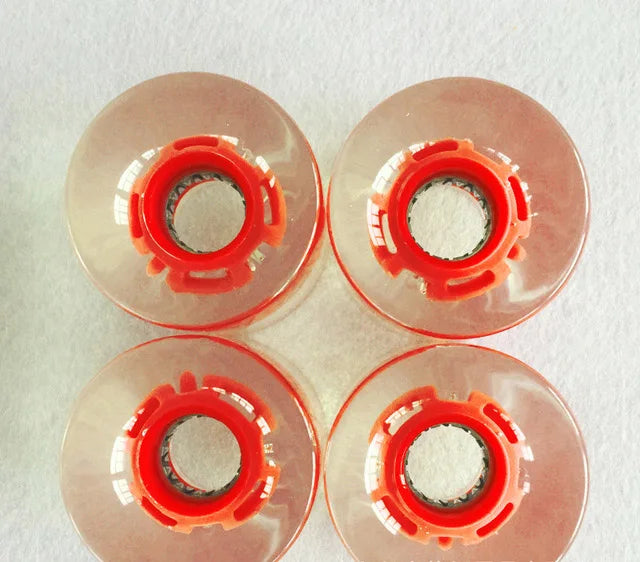 4 Pieces 78A 60*45mm LED Flash Longboard Wheel DanceBoard Transparent Skateboard Wheel PU Double Rocker Flashing Wheel