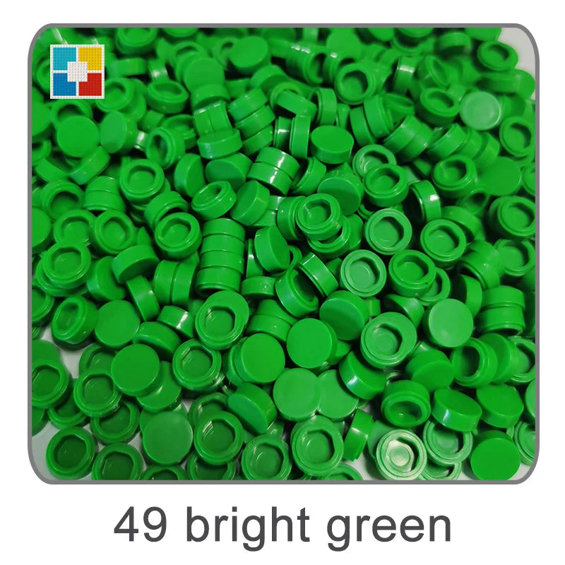1kg Flat Tile 1x1 98138 Round Building Blocks Plastic MOC Bricks Parts Pixel Art DIY, Compatible DIY pixel Art Blocks