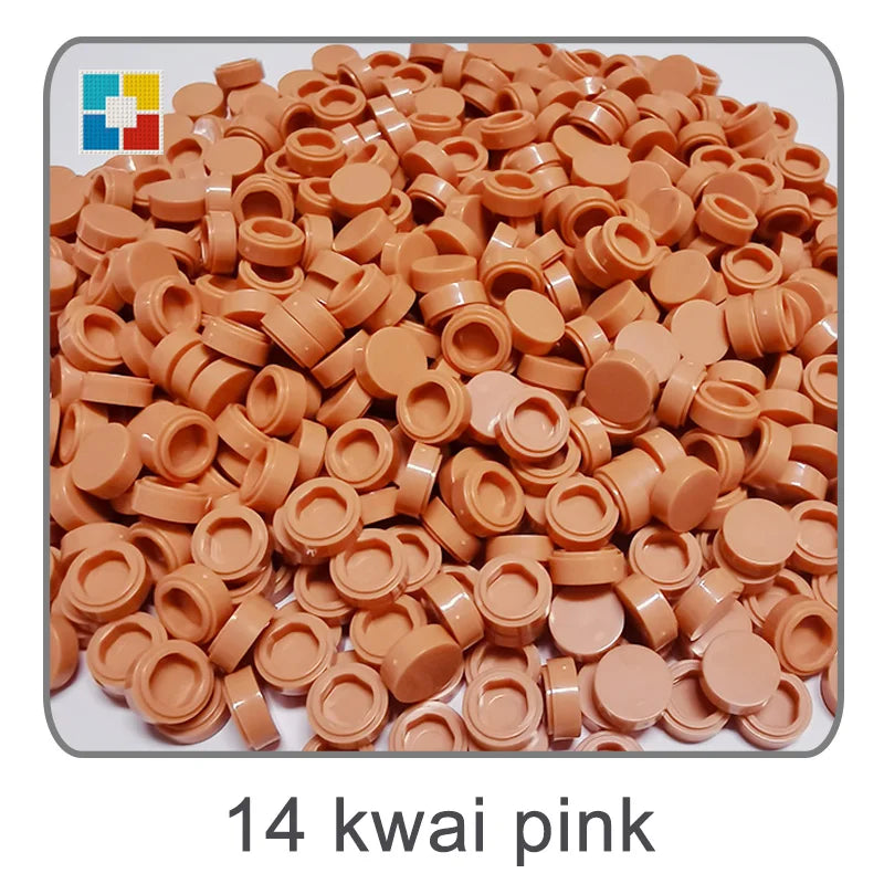 1kg Flat Tile 1x1 98138 Round Building Blocks Plastic MOC Bricks Parts Pixel Art DIY, Compatible DIY pixel Art Blocks