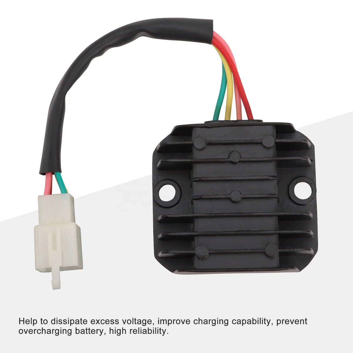 GOOFIT Motorcycle 4 Pin Voltage Regulator  for GY6 150cc and CG 125cc 150cc 200cc 250cc Vertical Engine ATV Dirt Bike Go Kart