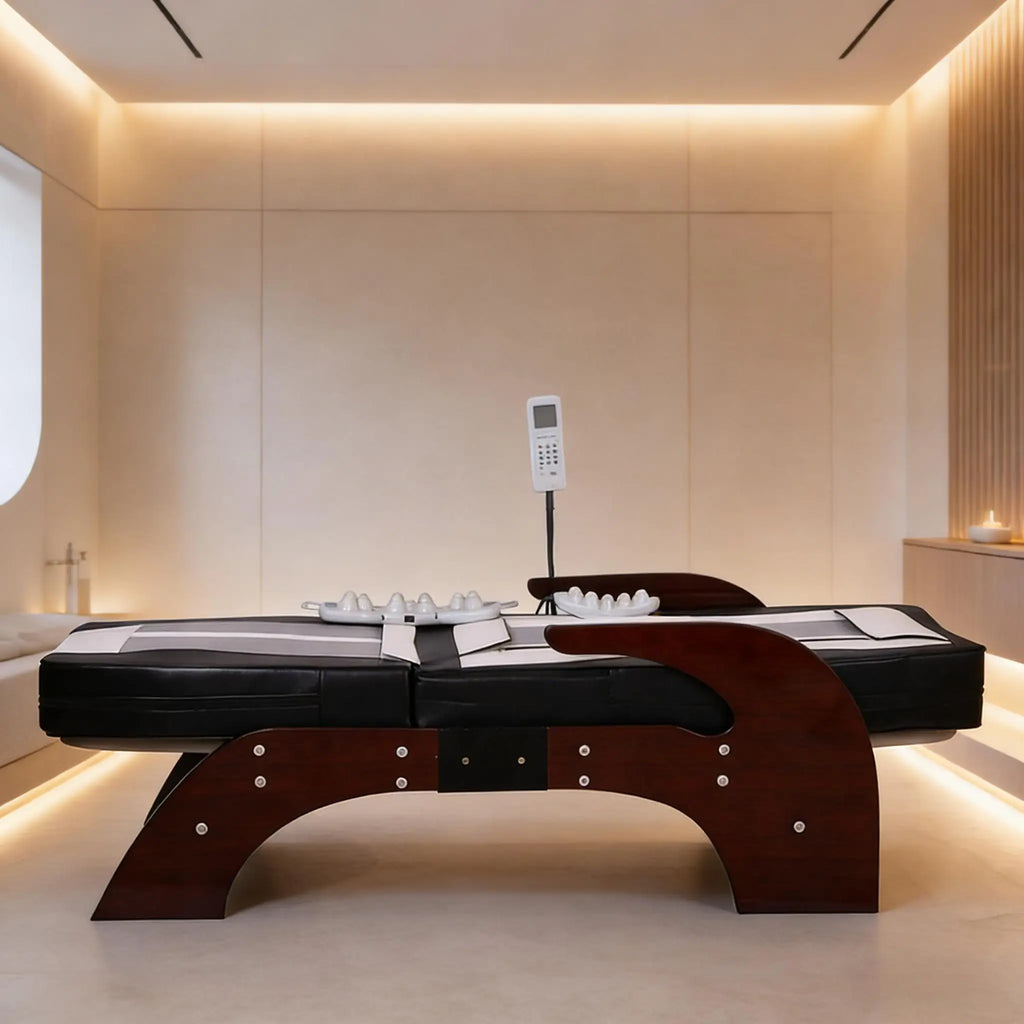Heated Jade Massage Bed with Natural Stone Therapy Whole Body Neck Relax Certified Cama De Masaje with Adjustable Heat