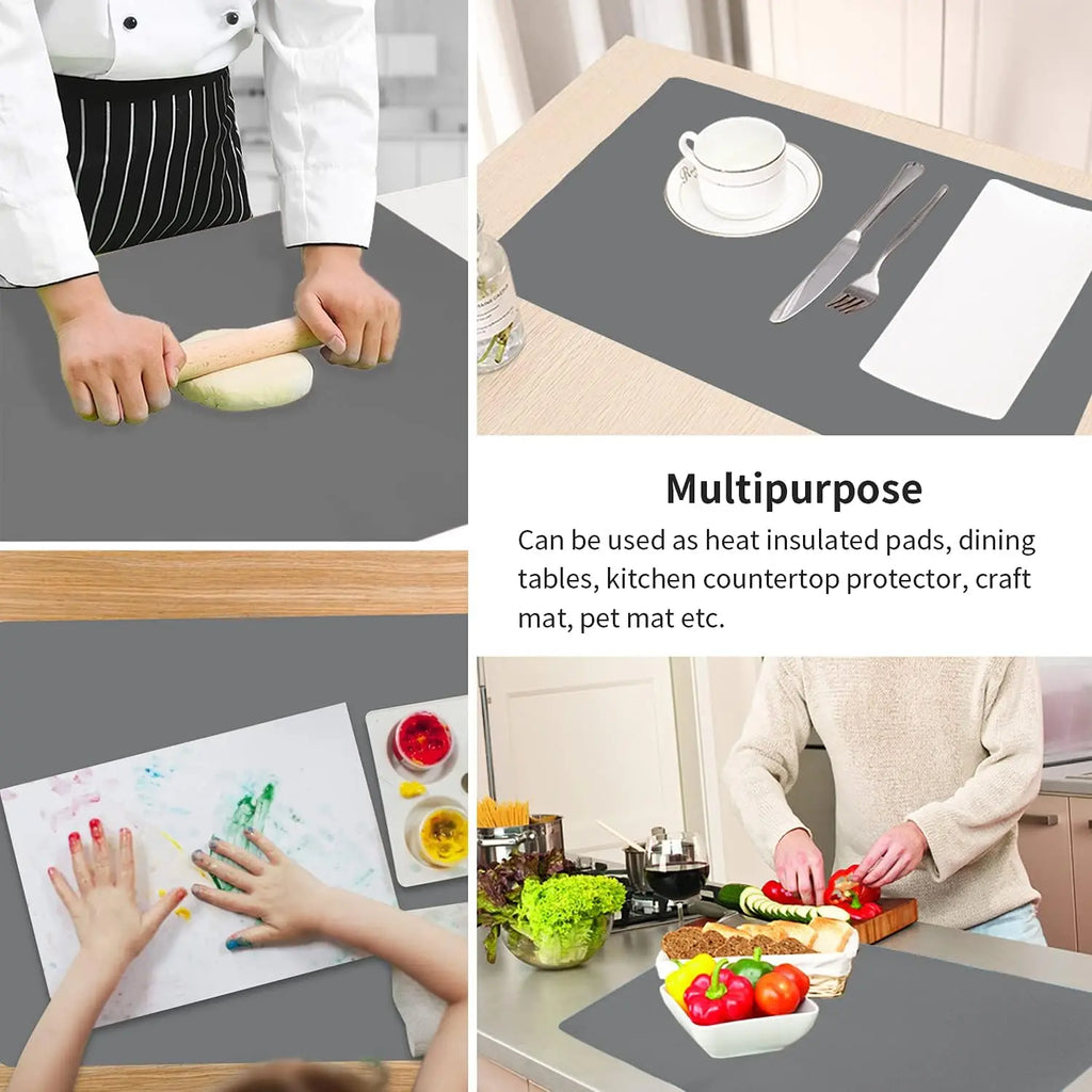 FDA Large Size Silicone Kitchen Table Mat Silicone Counter Mat Heat Resistant Kitchen Counter Top Protector Non Slip Mat