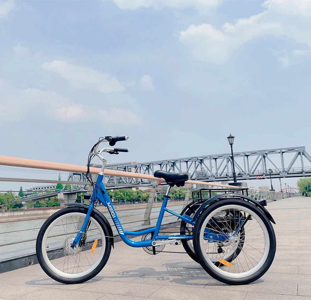 EZREAL 350 Watt Electric Bicycle 24 Inch Fat Tire 7 Speed Electronic Tricycles Open Frame 36V Electric Bike