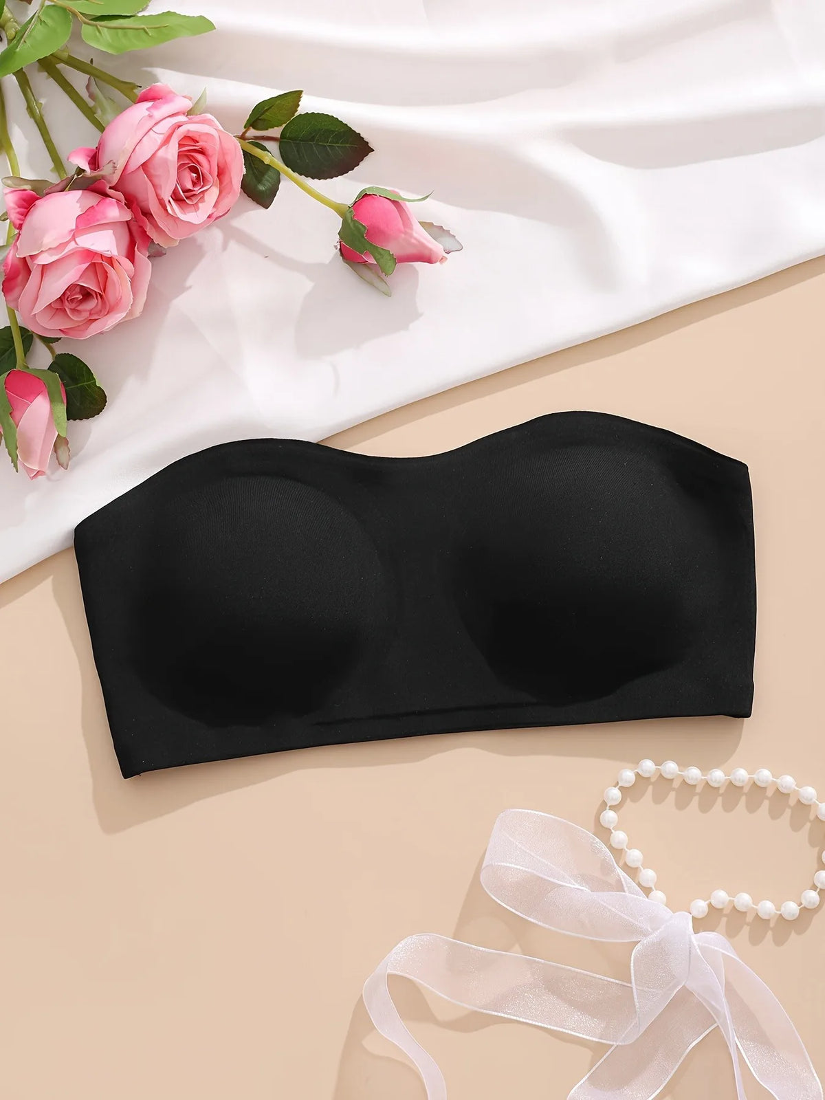 1Pcs Solid Seamless Strapless Side Closed Wireless Tub Top, Sexy Comfortable Push up Bra, Ladies Underwear and Underwear