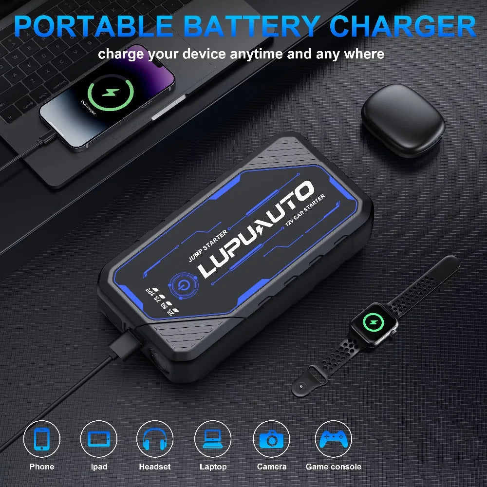 4000A Car Portable 12V Jump Starter Power Bank 12V Auto Battery Charger Booster Starting Device