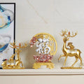 European American Creative Artistic Epoxy Resin Sculpture Lucky Deer Folk Art Collectible Souvenir Christmas Home Furnishing
