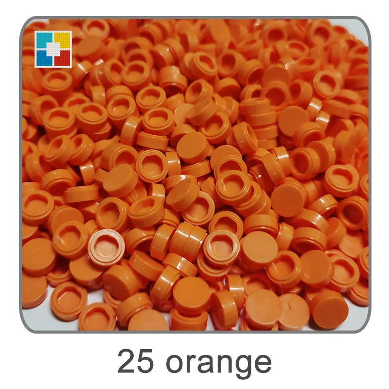 1kg Flat Tile 1x1 98138 Round Building Blocks Plastic MOC Bricks Parts Pixel Art DIY, Compatible DIY pixel Art Blocks