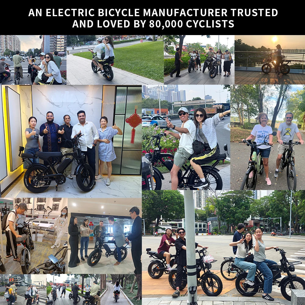 VOMO X80 PRO Electric Bicycle Steel Frame  Hydraulic Disc Brakes 7-Speed Pedal-Assist 15AH Brushless Lithium City E-Bike
