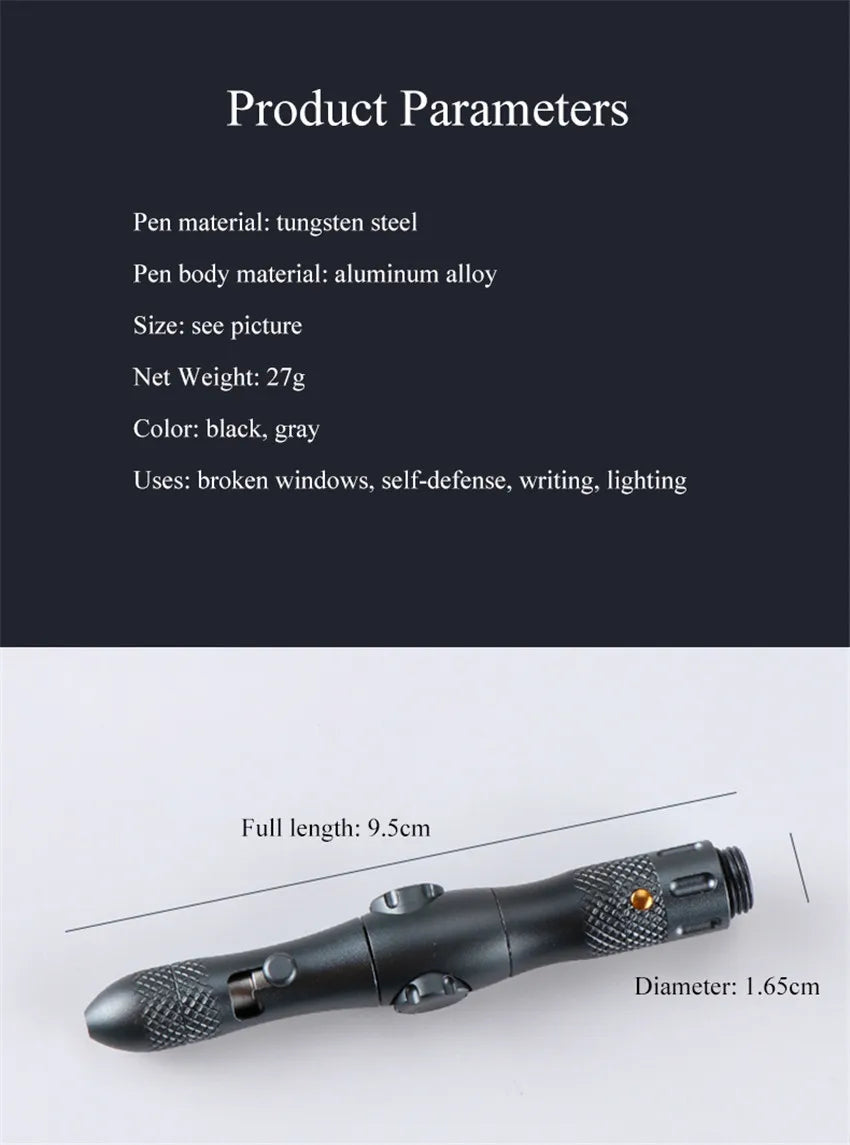 Multi-functional Self Defense Tactical Pen Portable Lighting Defense Pen, Outdoor Emergency Survival Broken Window Tactical Pen