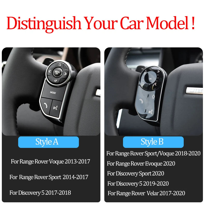For Land Rover Range Rover Sport Voque Evoque Velar Steering Wheel Button Decorative Frame For Discovery 5/Sport