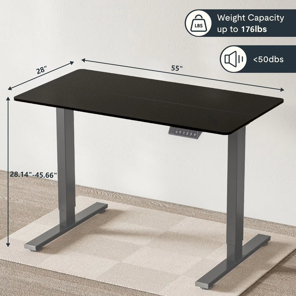 Electric Adjustable Height Standing Desk Two-Piece Tabletop Eco-Friendly Modern Design for Home Office Office Building Bedroom