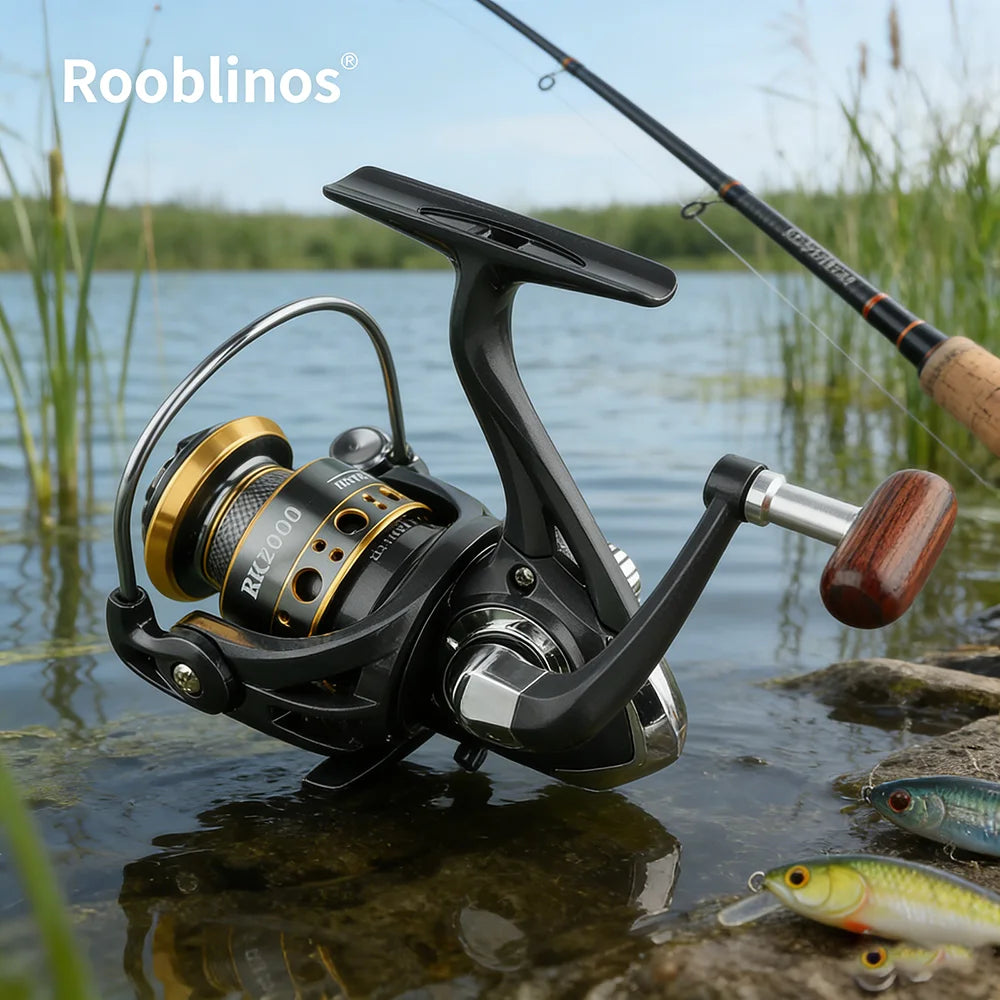 Rooblinos BK Left-handed Spinning Reel 1000-7000 Series, 5.2:1 Gear Ratio Suitable for Streams Lakes Rivers and Catching Carp
