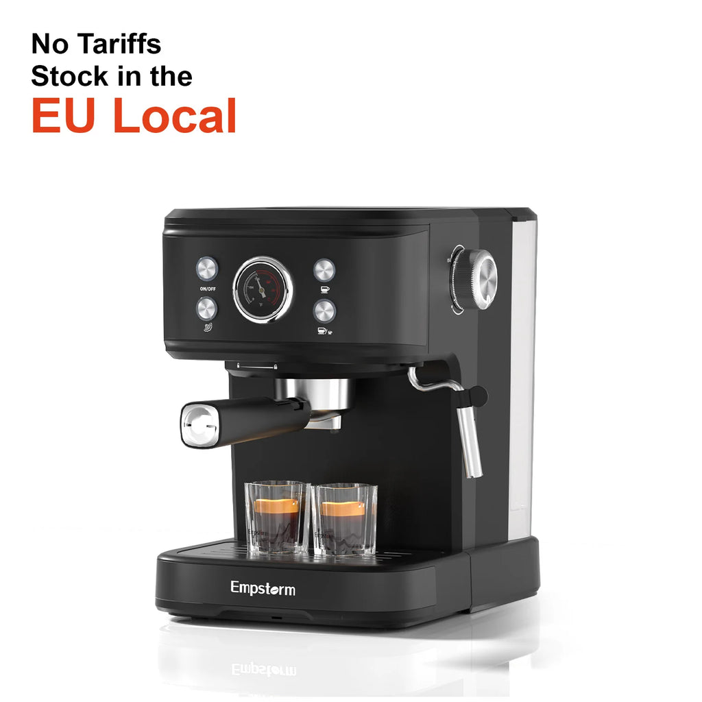 For Professional Electric Espresso Coffee Machine Semi-Automatic Brew System 20Bar Visible Water Tank Easy Clean Household
