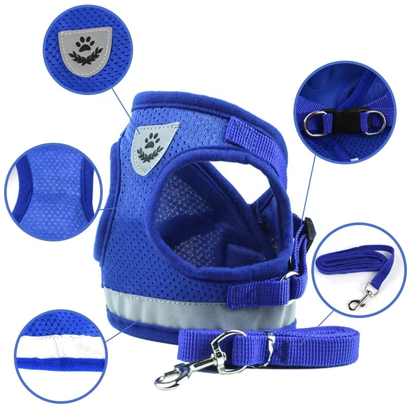 Soft Pet Dog Harnesses Vest No Pull Adjustable Chihuahua Puppy Cat Harness Leash Set for Small Medium Dogs Coat Arnes Perro