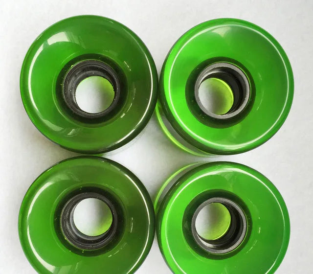 4 Pieces 78A 60*45mm LED Flash Longboard Wheel DanceBoard Transparent Skateboard Wheel PU Double Rocker Flashing Wheel