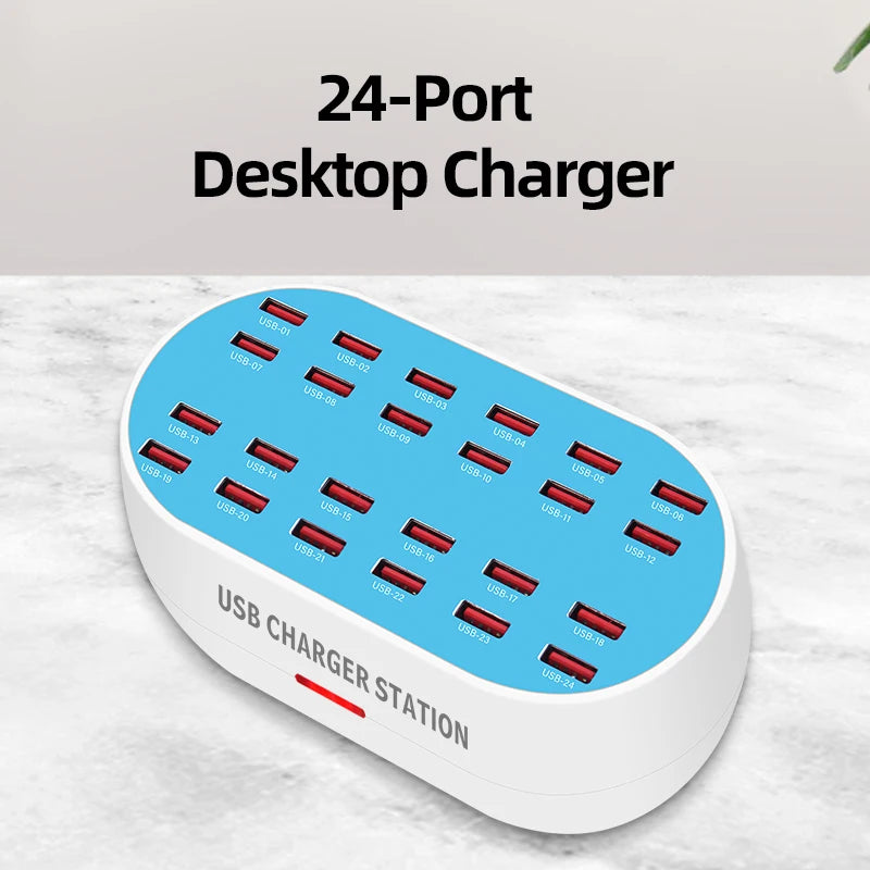 Fast Delivery High Quality 30/24/18/12 Ports 160W/120W 5V 2.4A Multi USB Charger Desktop Fast Smart USB Charging Station