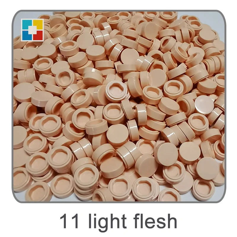 1kg Flat Tile 1x1 98138 Round Building Blocks Plastic MOC Bricks Parts Pixel Art DIY, Compatible DIY pixel Art Blocks