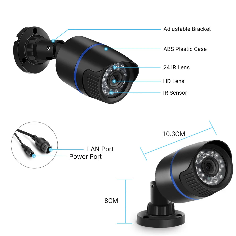 8MP 4K Ultra HD IP Camera 5MP Bullet Web Camera Audio Record Motion Detection Waterproof Outdoor Camera XMeye Cloud H.265
