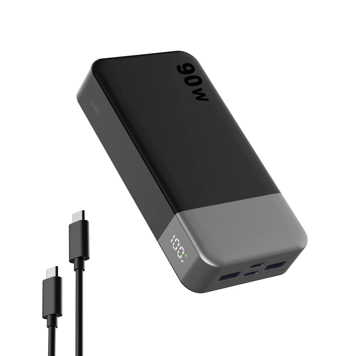 Original JUOVI NOBIS 90W 20000mAh Safety Battery High Capacity Fast Charging LED Display Dual USB-C/USB-A Portable UL Power Bank