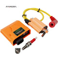 High Performance Racing Cdi Ignition Coil Spark Plug Cap Racing Spark Plug B8TC Set GN125H GN125 EN125-2A Motorcycle for SUZUKI