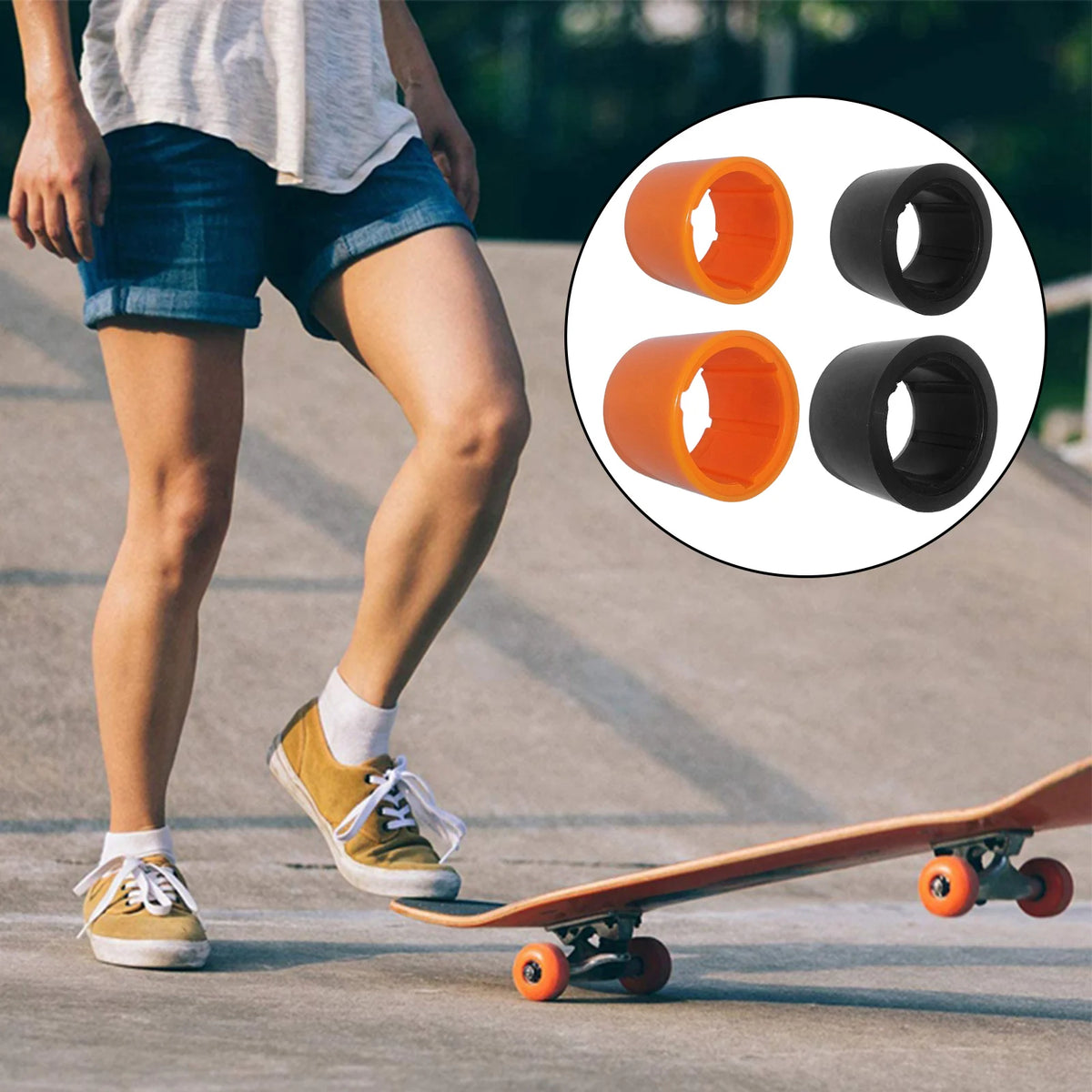 Electric Skateboard Hub Motor Tire Skin 70mm 90mm Motor Tire Skin Black Orange Replacement